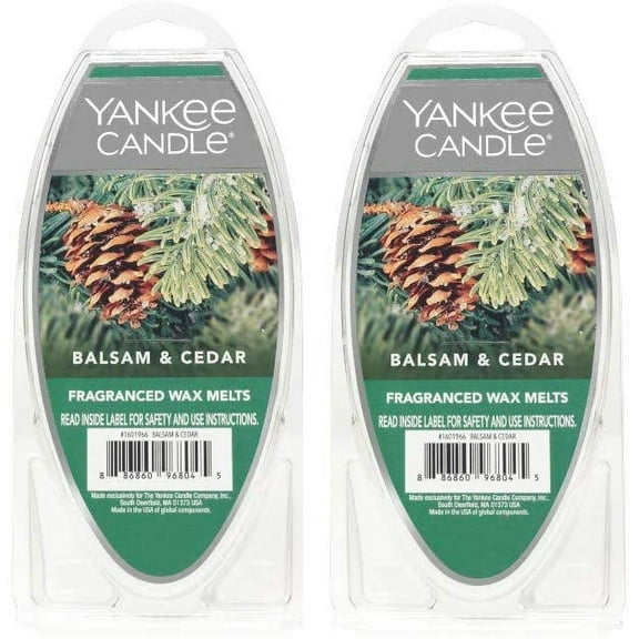Yankee Candle Lot of 2 Balsam & Cedar Fragranced Wax Melts