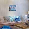 thumbnail image 2 of Wall Art Decor Flower Artworks For Bathroom Bedroom Magnolia Canvas Wall Decor Blue And Pink Flower Oil Painting Modern Home Decoration 12"X16", 2 of 6