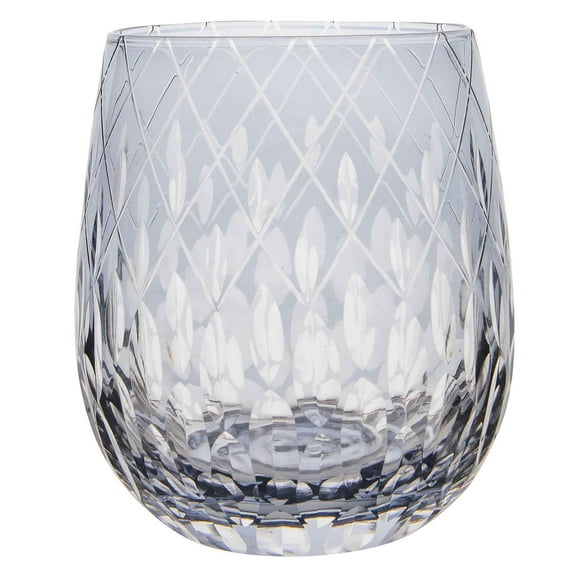 Marquise Cut Crystal Rocks Glass, Set of 4 - Charcoal