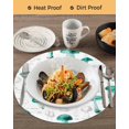 thumbnail image 3 of 15 Inch Round Placemats Set of 4, Teal Mushroom Non Slip Heat Insulation PP Table Mats, Vintage Botanical Autumn Farmhouse Washable Place Mats for Kitchen Dining Party Table Decor, 3 of 7