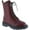 Burgundy, variant on Women's Fashion Lace Up Combat Boots Side Zipper Chunky Platform Lug Sole Mid Calf Military Fall Winter Riding Ankle Booties