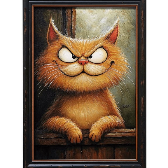 Funny Ginger Cat Canvas Wall Art, Perfect for Living Room, Bedroom, Kitchen, Office, and Hallway Decor.