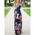 thumbnail image 6 of Inevnen Mommy and Me Matching Maxi Long Dresses Sleeveless Bohemia Floral Dress with Pockets, 6 of 7