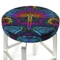 thumbnail image 3 of Balery Indian Mandalas Dragonfly Velvet Round Bar Chair Cushion Cover Adjustable, Protects From Scratches And Stains, Soft & Washable Ideal For Wooden And Metal Stools - 13 Inch, 3 of 7