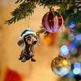 thumbnail image 5 of Dachshund Goat Elk Pig Christmas Ornament - Funny Farm Animal Acrylic Decor for Christmas Tree & Car, Cute Animal Pendant Gift, 5 of 7