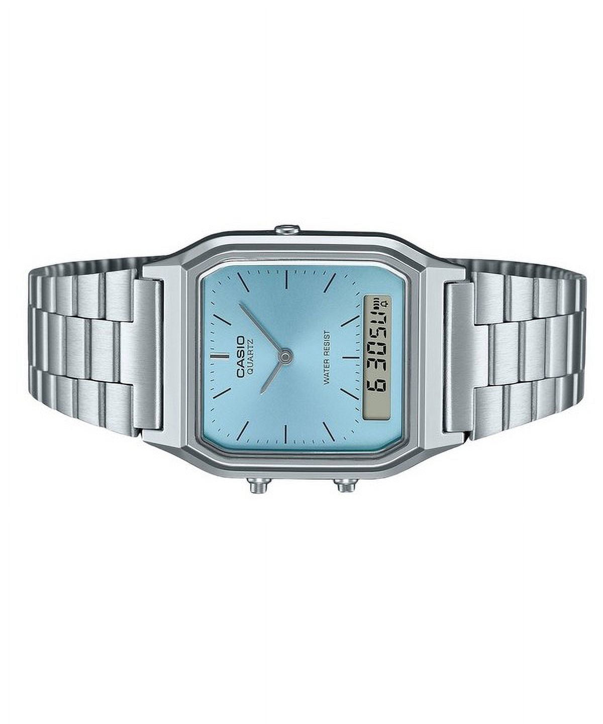 Casio Vintage Analog Digital Unisex Watch, Turquoise Blue