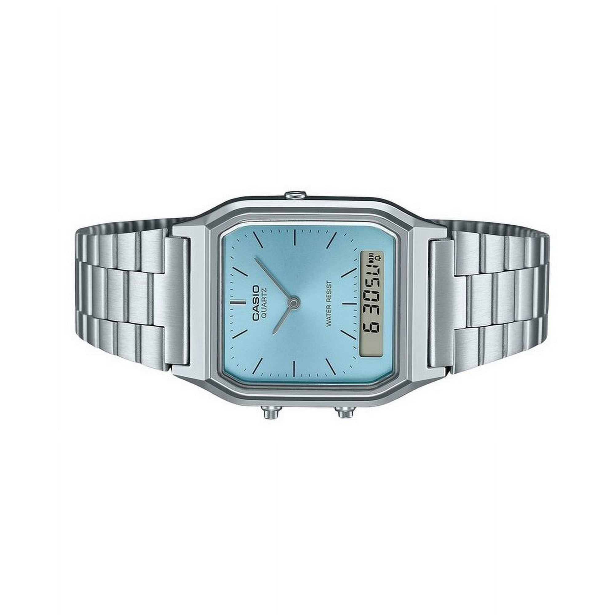Casio Vintage Analog Digital Turquoise Blue Dial Quartz AQ