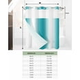 thumbnail image 2 of No Hook Shower Curtains, Turquoise White Ombre Standard Shower Curtains with Snap in Liner, Farmhouse Minimalist Gradient Art Waterproof Washable Fabric Bathroom Shower Curtain Sets, 66" x 72", 2 of 7