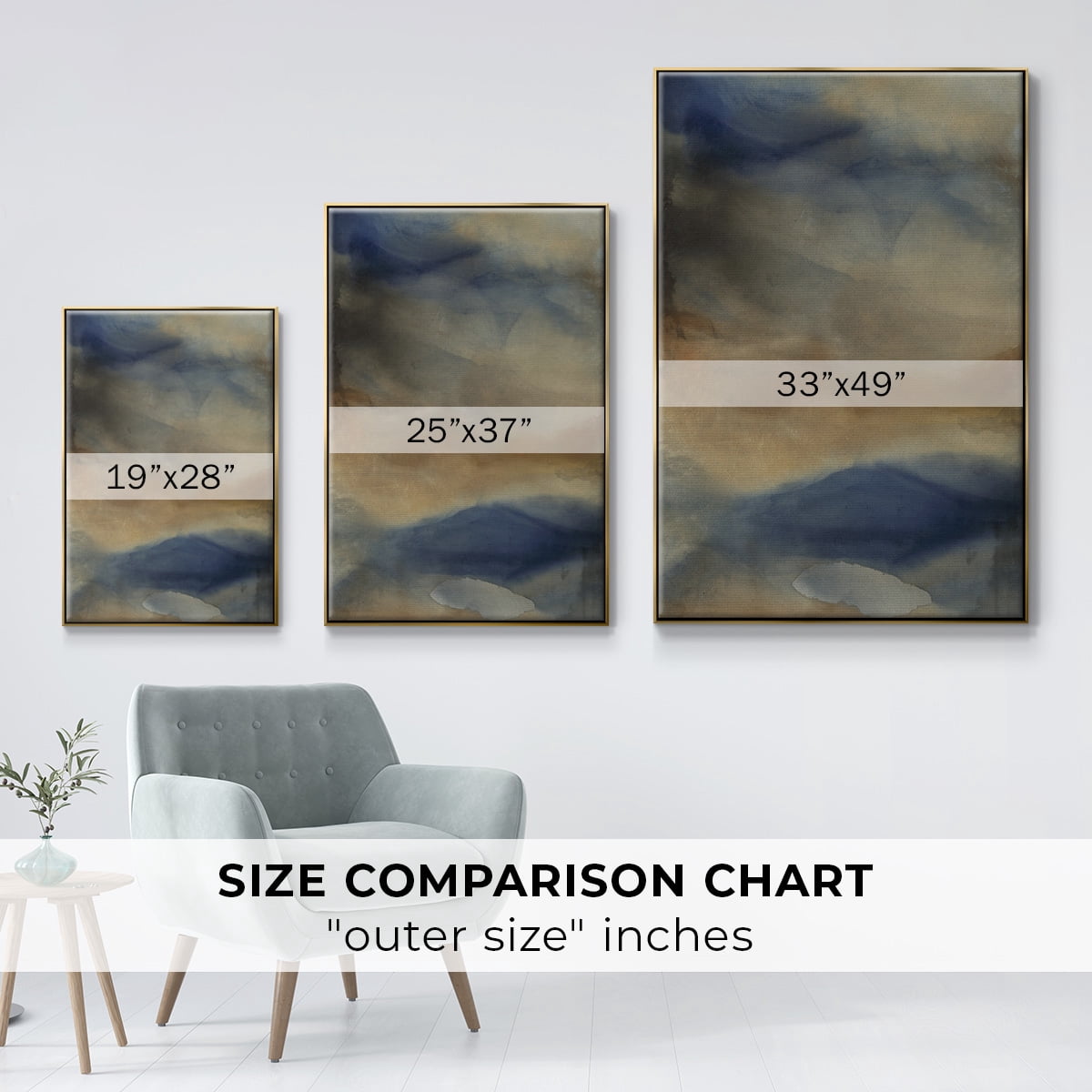 Reflection Framed Premium Gallery Wrapped Canvas - Ready to Hang - 25 x 37 - Gold Floating Frame