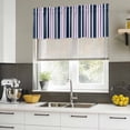 thumbnail image 5 of Navy Blue Purple Striped Valances for Windows, Decorative Rod Pocket Window Valance Curtains, Modern Minimalist Ombre Lines Short Curtain Drapes for Kitchen/Living Room, 2 Panels, 42" W x 18" L, 5 of 8