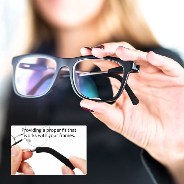 FUEENIRVA 2Pares Elásticas Para Patillas De Gafas En Negro Con Almohadillas Suaves Para Orejas