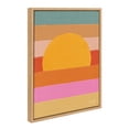 thumbnail image 2 of Kate and Laurel Sylvie Sunset Waves Framed Canvas Wall Art by Cat Coquillette, 18x24 Natural, Colorful Art for Wall, 2 of 8