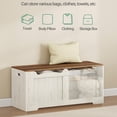 thumbnail image 5 of Hzuaneri 43.3" Large Storage Chest, Wooden Storage Bench with 2 Hinges, Lift-Top Chest Organizer for Living Room, Bedroom, White and Brown, 5 of 7