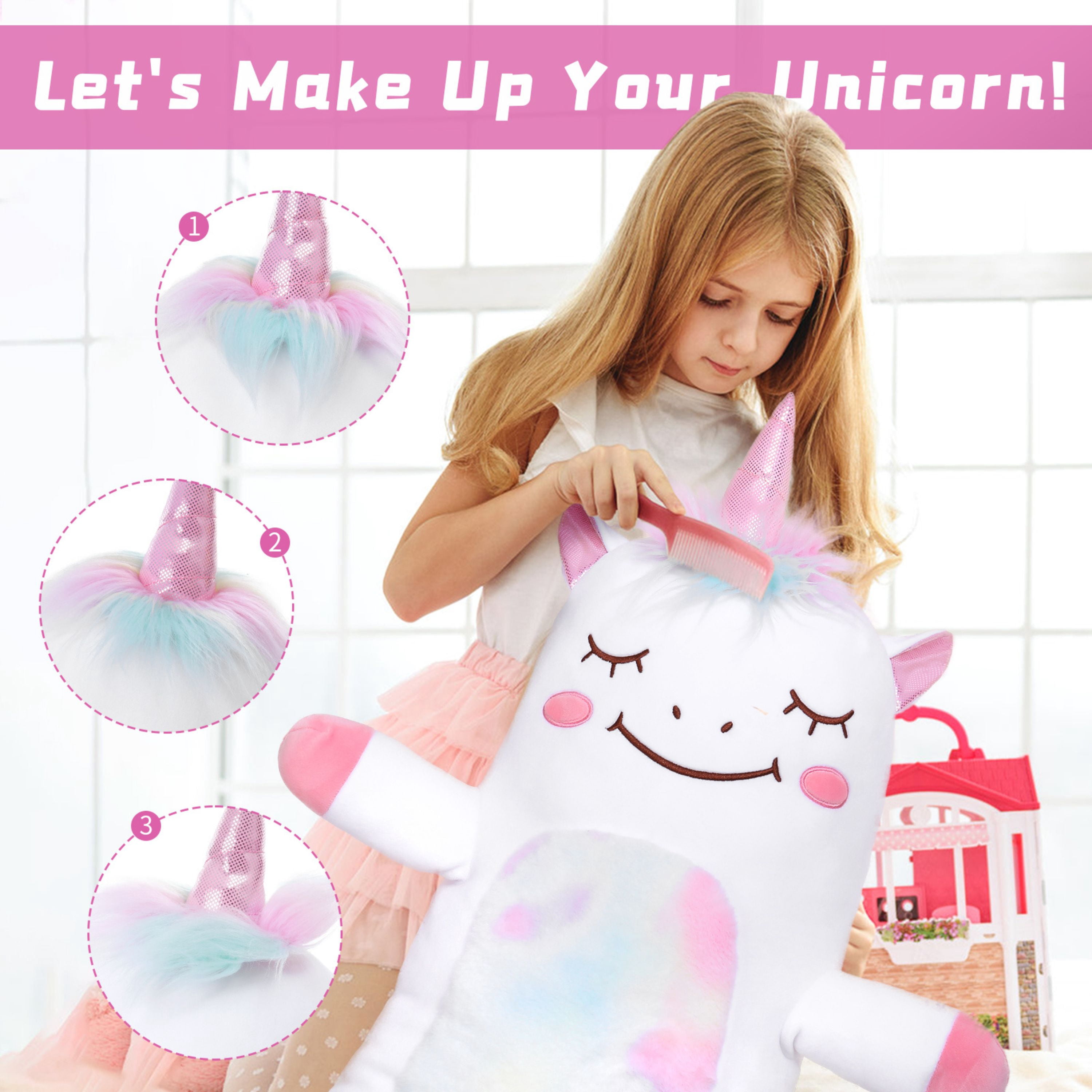 Tezituor 43'' Unicorn Stuffed Aniaml Giant Unicorn Plush Body Pillow Plush Toy