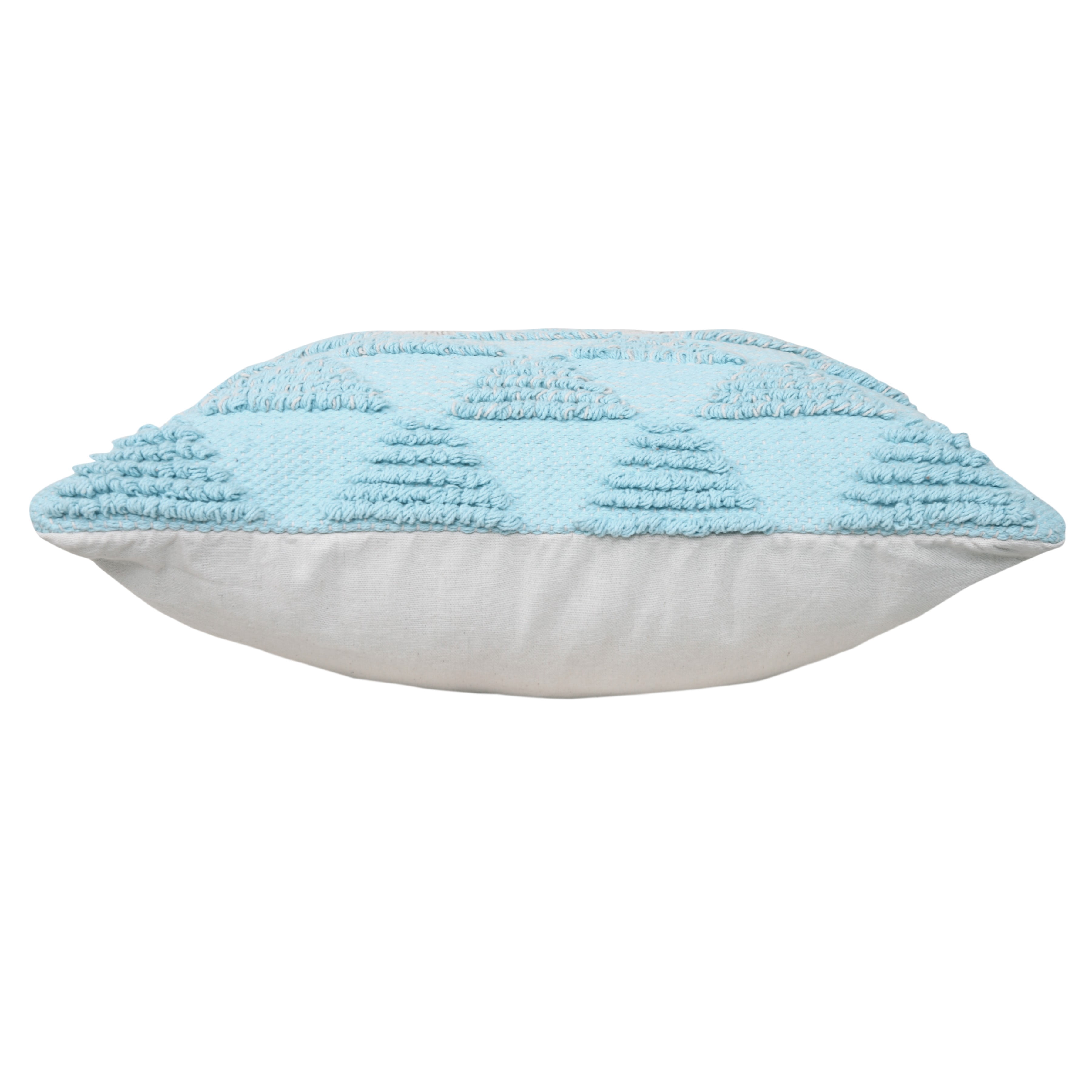 LR Home Geometric Triangle Throw Pillow, Blue / Cream, 20" Square, Count per Pack 1