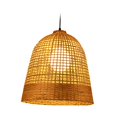 thumbnail image 2 of Lámpara colgante LED tejida, lámpara de araña con base E27, lámpara de techo rústica, pantalla de bambú para dormitorio, vestíbulo, entrada, pasillo, decoración. Campana 40cm, 2 of 9