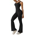 thumbnail image 2 of Flare Jumpsuits for Women Sexy Backless Tank Top Bodycon Romper Wide Leg Full Length Pants Unitard Sportsuit, 2 of 6