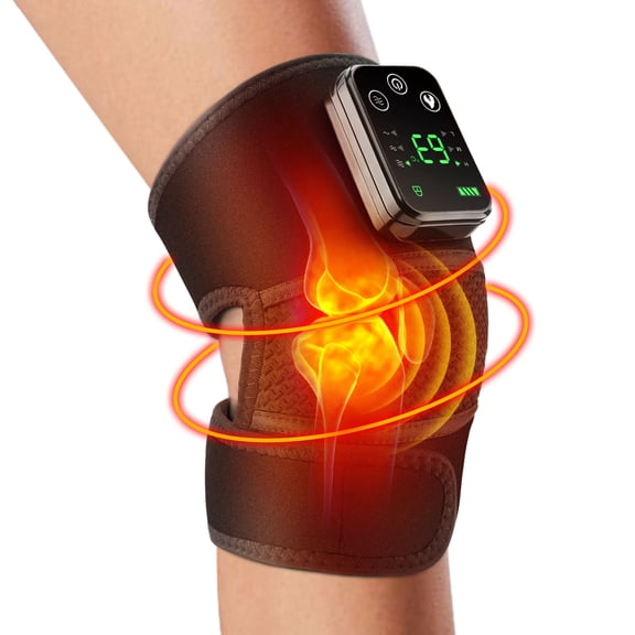 Heating Knee Massager, 3-in-1 Heating Pad for Knee Shoulder Elbow with Vibration, Portable Wireless Heated Knee Brace Wrap Relax for Office, Study, 1PCS