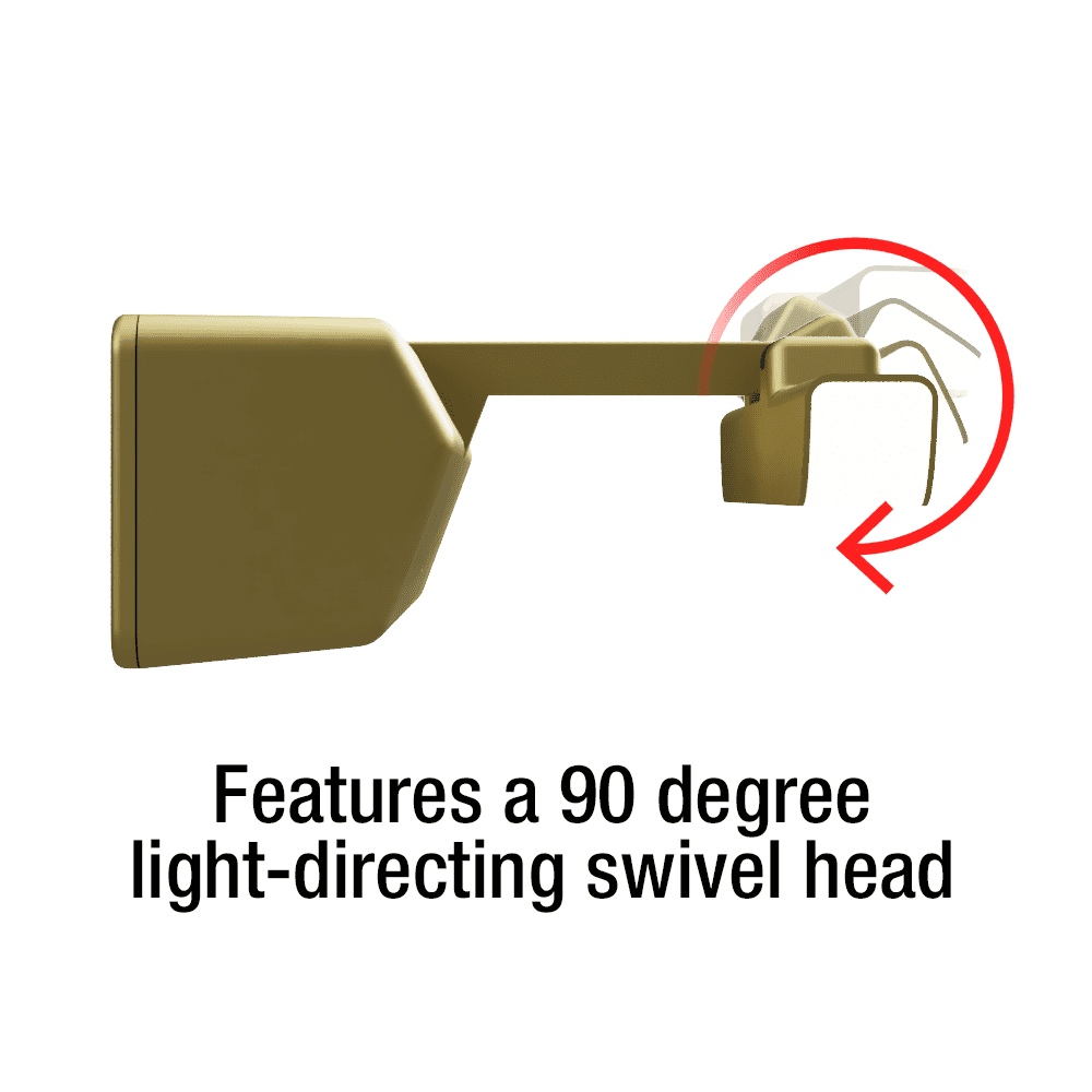 Westek 8 Inch LED Satin Gold Swivel Picture Light with Remote Control