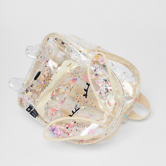 Novedad de verano, mochila transparente con forma de conejito brillante de lentejuelas, bolso de hombro bonito para compras con purpurina para ni?os y se?oras ZefeiWu 8390615478069