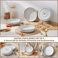 thumbnail image 2 of Vesteel Pasta Bowl Set of 4, 22oz Stoneware Salad Pasta Serving Bowls for Soup Dinner Cereal, Microwave & Dishwasher Safe, Seashell White, 2 of 8
