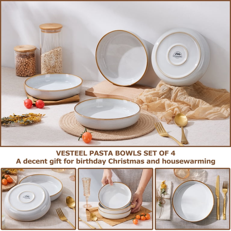 Vesteel 4-Piece Stoneware Pasta Bowl Set photo 2