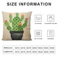 thumbnail image 5 of COMIO  Square Throw Pillow Covers Green Plant Pot Cartoon Cactus Cacti Red Flowers Home Decorative Cushion Case Succulent Accent Pillow Protector, 5 of 5
