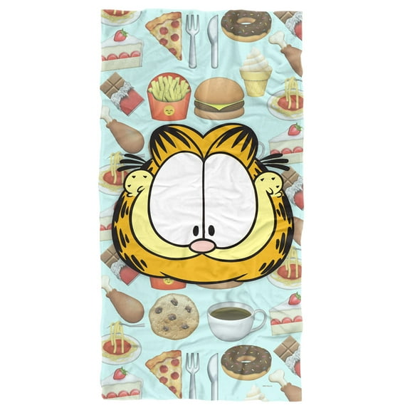 Garfield Beach Towel, 30'x60', Cat Food Beach Towel