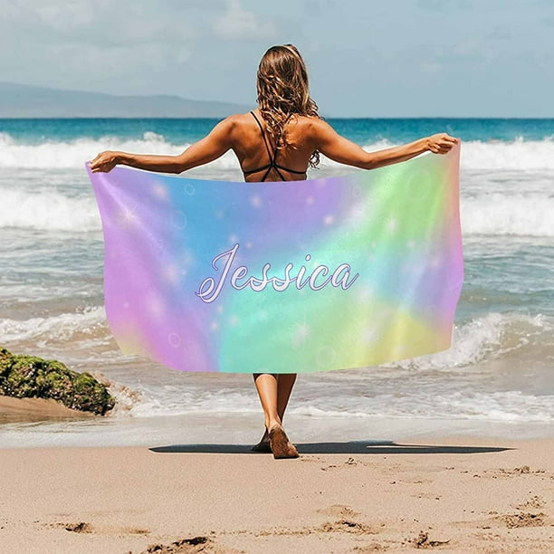 Mermaid Gifts for Girls Personalized Beach Towel Custom 