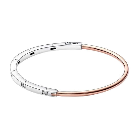 Pandora Signature Two-tone I-D Pave Bangle