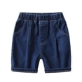thumbnail image 1 of Ashirexll Girls Jean Shorts Fashion Solid Color Denim Shorts with Double Pockets for Children, 1 of 7