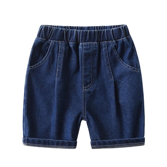 Guluxicc Toddler Baby Girls Denim Shorts Kids Elastic Waist Knee Length Jeans Summer Casual Short Pants