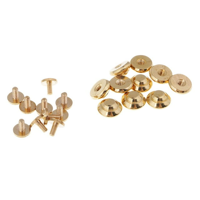 Rongfmy 10pcs Brass Nail Screw Back Rivets for Leather Accessory 12 x 5.5mm 4