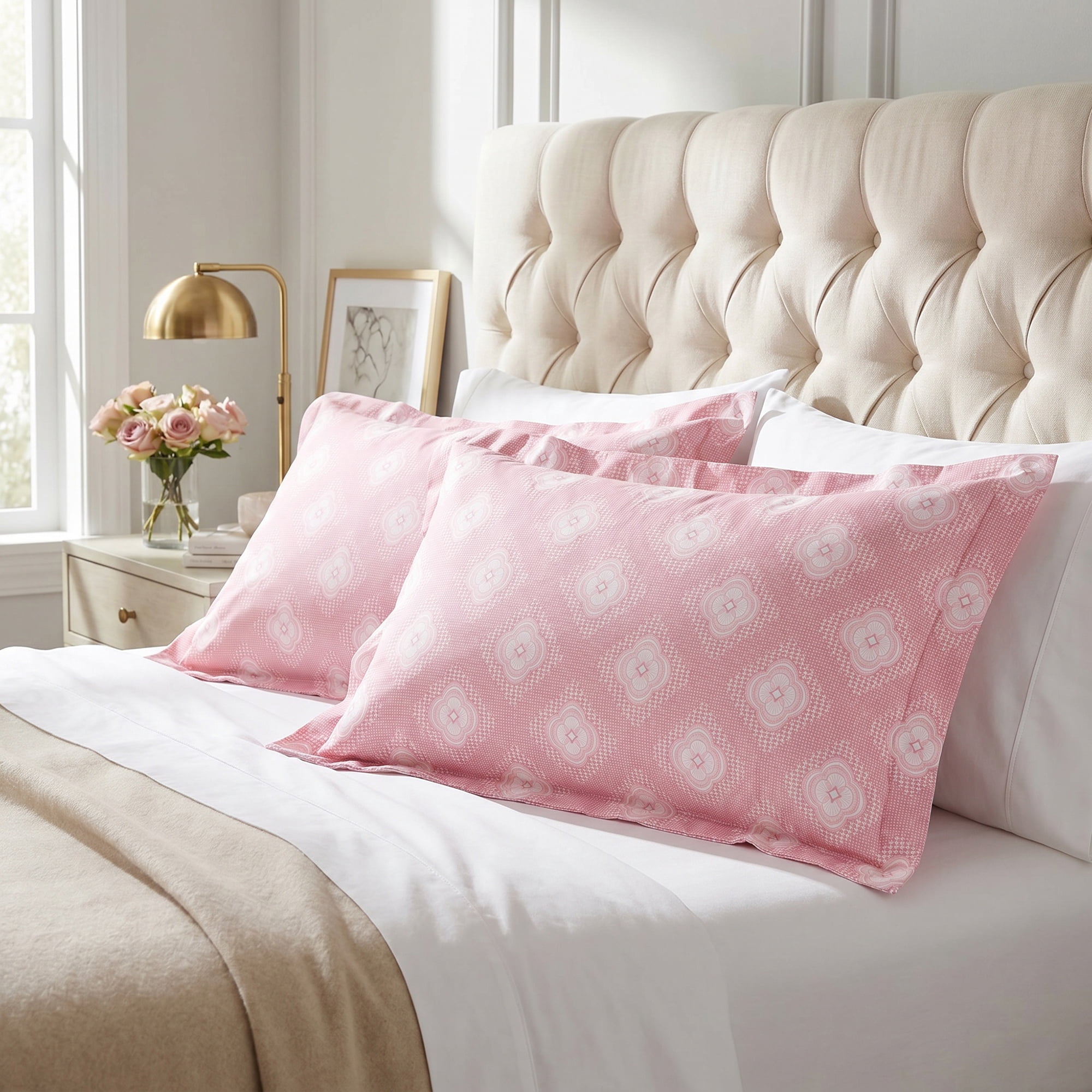 Unique Bargains 2Pcs Cotton Smooth Cooling Bedding Pillowcase Queen Color C