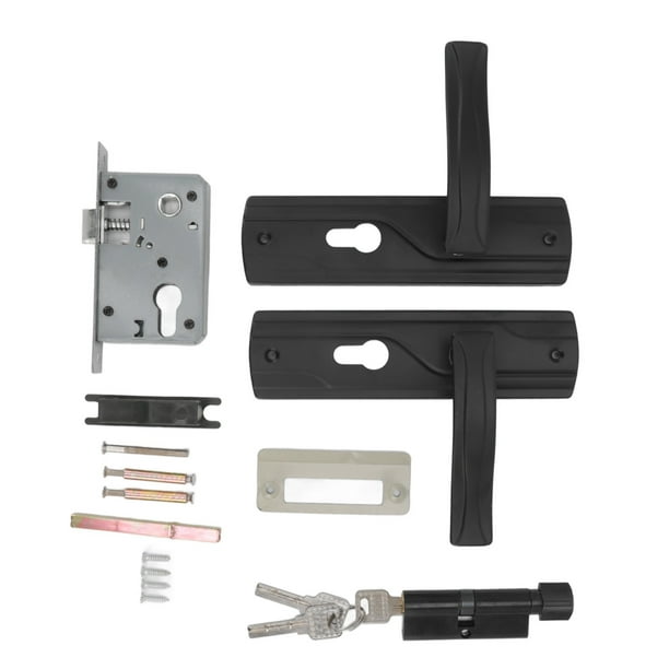 Juego De Llaves De Cerradura Para Manija De Puerta, Manija Engrosada, Juego De Cerradura De Entrada Con Llave Para El Hogar, Negro, Que Gira Suavemente Para Sala De Estar