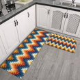 thumbnail image 2 of Orange Geometric Pattern Kitchen Rugs Sets Of 2,Anti Fatigue Kitchen Mat Rugs Non Slip Washable,Decorative Kitchen Floor Mats for Kitchen,Sink,Laundry,17"x30"+17"x47", 2 of 7