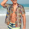 thumbnail image 4 of Cauagu Funny Dogs Family Print Hawaiian Shirt for Men,Casual Short Sleeve Button Down Shirts Summer Beach Men's Regular-Fit Short-Sleeve Print Shirt -Medium, 4 of 6