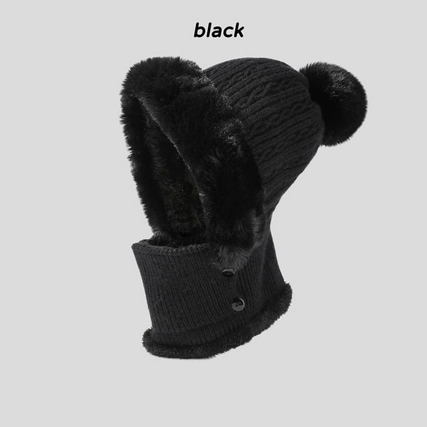 Yhmxh Gorro de invierno de lana con cuello de una pieza