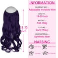 thumbnail image 6 of SHCKE 18 Inch Curly Hair Extension for Women Invisible Hair Extensions with Transparent Adjustable Wire Removable Secure Clips Synthetic Hairpiece Deep Purple, 6 of 6