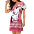 thumbnail image 2 of Yiaed Thai elephant Print Women's Loose-Fit Short Sleeve Nightgown, Soft and Comfortable Sleep Dress for Relaxation and Sleepwear, 2 of 6