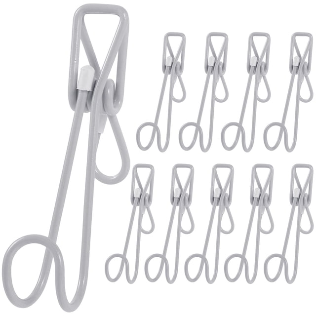 MasteelfCA 10 Pcs Pinces à Linge en Acier Inoxydable avec Crochets pour Cuisine