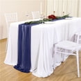 thumbnail image 1 of Camino de Mesa de Gasa, Caminos de Mesa de Boda con Encanto de 118 Pulgadas, Mantel de Boda Transparente para Aniversario de Bodas,A,27 * 118in, 1 of 5