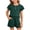 Green, variant on larppty Little Girls Solid Black 2 Piece Pajama Set, Ruffle Sleeve Button Top & Pocket Shorts, Soft Cotton Toddler Loungewear(Pink, 5-6 Years)