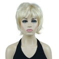 thumbnail image 1 of Short Layered Shaggy Wavy Full Synthetic Natural looking Heat Resistant Wig for Women, 613 Blonde, 1 of 8