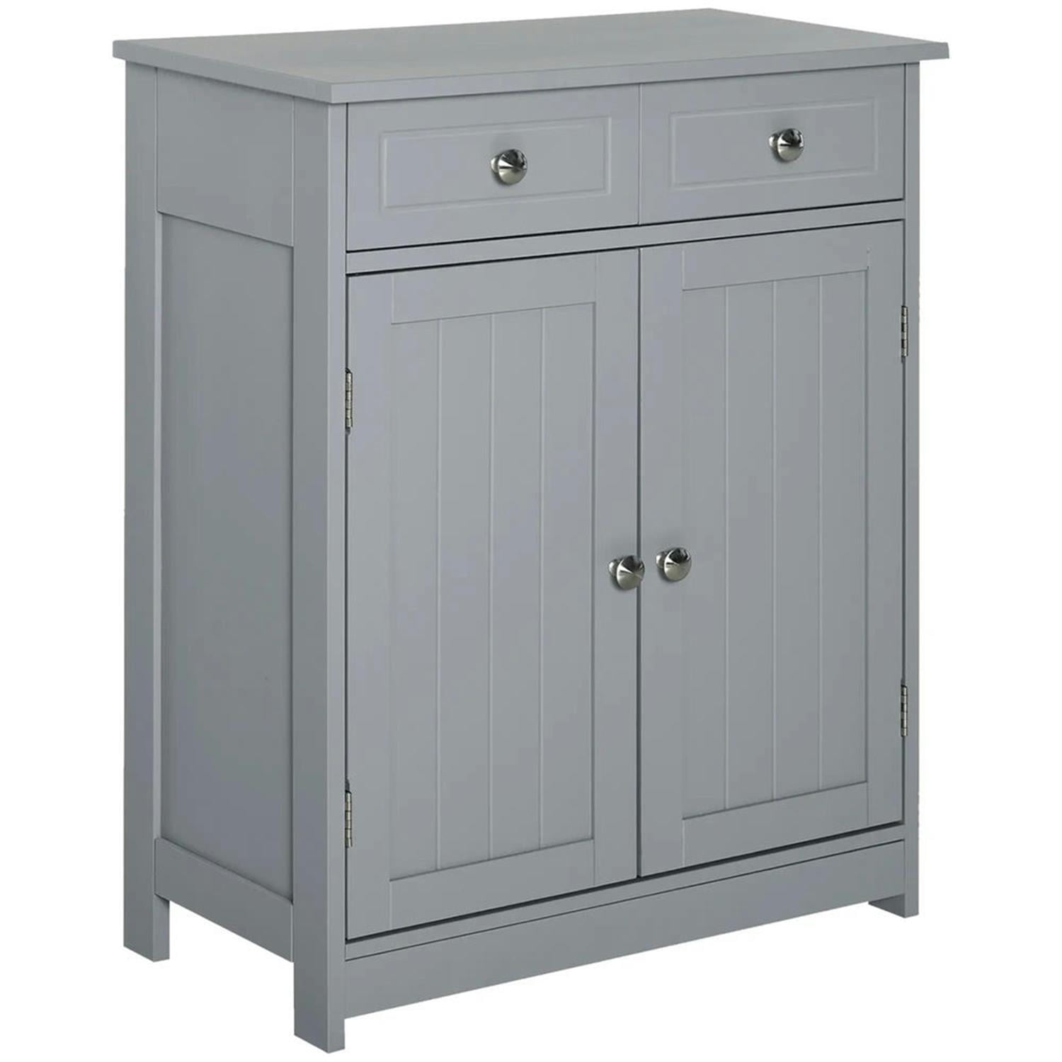 Demi Bonn 29" Bathroom Floor Cabinet, Freestanding Bathroom Storage Cabinet with Adjustable Shelf and Drawers, for Living room, Entryway, Kitchen, Gray