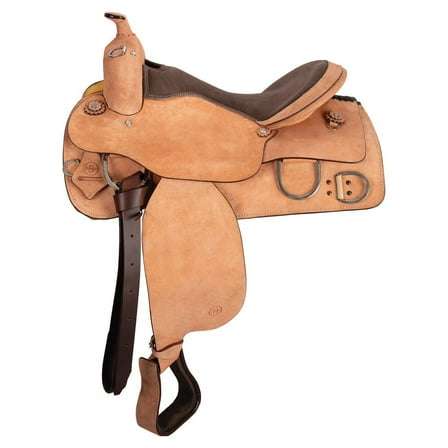 Schneiders Roughout Western Work Saddle | Lightweight Performance | Color Light | Size 17