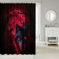 thumbnail image 2 of Wolf Shower Curtain Set for Bathroom,Red Moon Wolf Bathroom Accessories,Safari Animals Fabric Shower Curtain Gothic Home Decor Wolf Print Bathroom Curtain 72"Wx78"L, 2 of 5