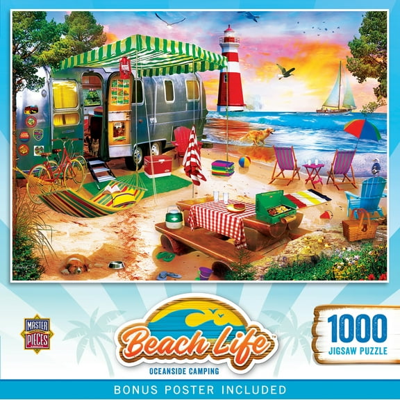 MasterPieces Beach Life - Oceanside Camping 1000 Piece Adult Jigsaw Puzzle