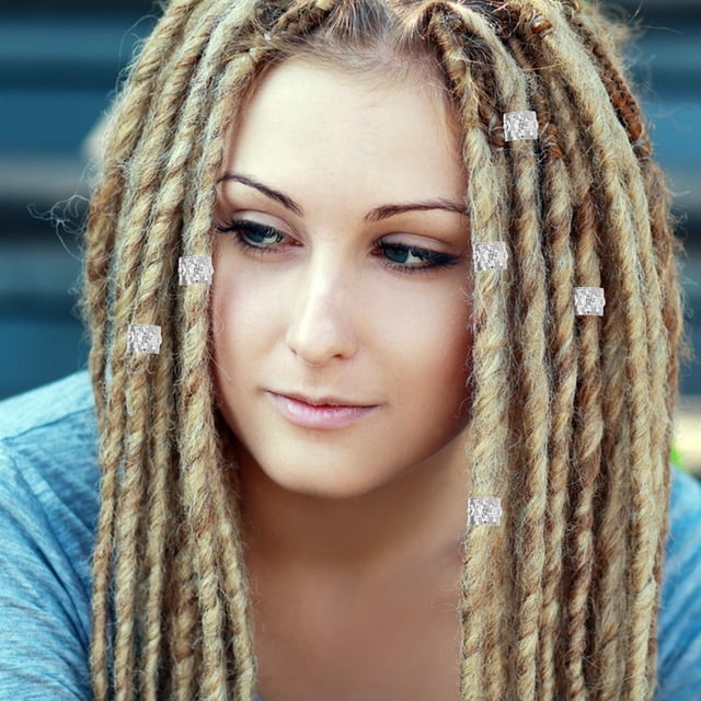 unbranded 20Ud Brazaletes Metálicos Para Con Rhinestones Plata Para Y Accesorios Dreadlocks