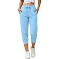 thumbnail image 3 of Maplenight Athletic Jogger Pants for Women Elastic Waist Gym Running Workout Pant Casual Lounge Travel Capri Pants with Pockets, 3 of 8